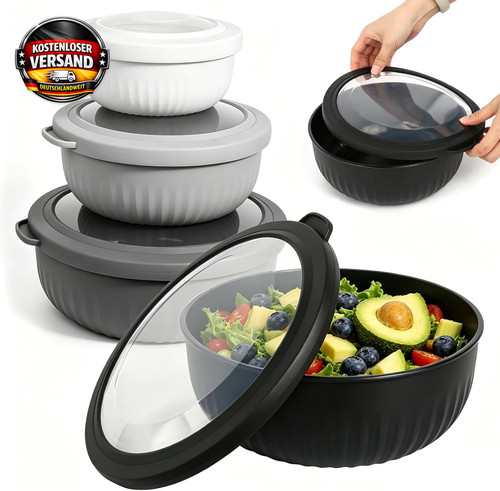 Salatschüssel set mit deckel - salatschüssel,