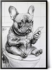 Lustiges Hundebild auf WC