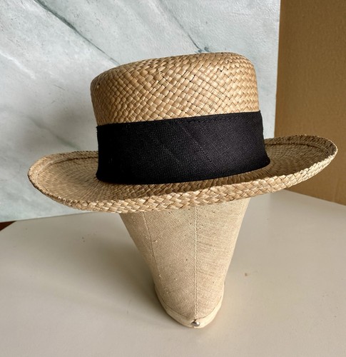 Vintage damen natur strohhut - vintage, damen-natur-strohhut