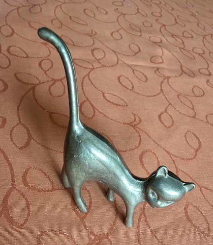 Messingfigur katze - -,