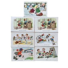 7 Postkarten AK Künstlerkarte