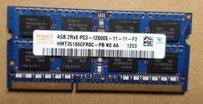 4 GB DDR3 SODIMM  (1x4 GB Modul)  2Rx8 PC3-12800S-11-11-F3  Hynix