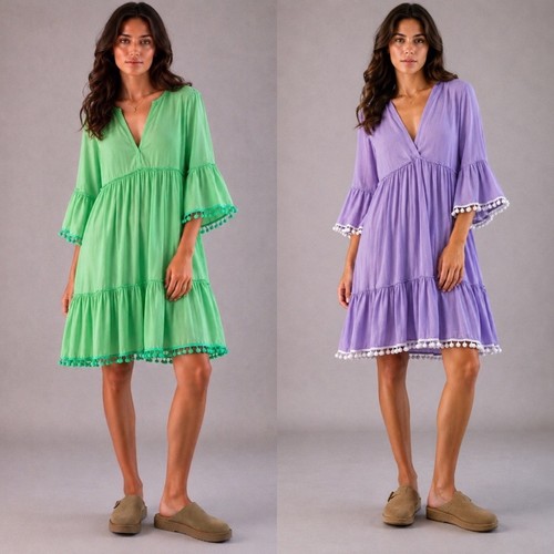 Boho kleid flieder lila - kleid, flieder/lila