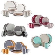 Geschirrset Kombiservice 16-teilig aus Steinzeug, jedes Teil handbemalt - Unikat