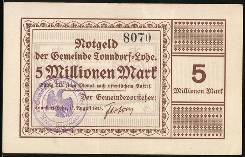 Notgeld tonndorf lohe 1923 5 - notgeld,