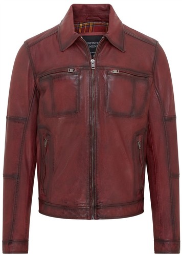 Herren rot klassisch leder - rot,