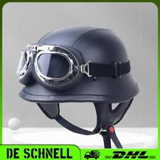 Halbschalenhelm Wehrmachtshelm Motorrad Scooter mit Visier Brille M, L, XL