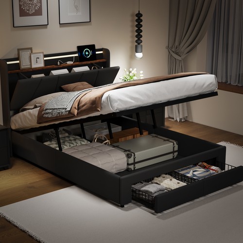 Boxspringbett 140x200 led - boxspringbett,