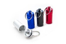 4er Set Pillendose 53 x 21 mm Pillenbox Tablettendose Alu Dose Schlüsselanhänger
