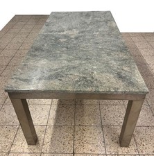 Tisch Edelstahlgestell (8cm)  mit Granitplatte- 2-teilig 200 x 100 cm poliert