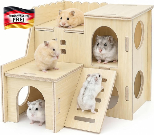 Kleintierhaus holz mit rampe - holz,