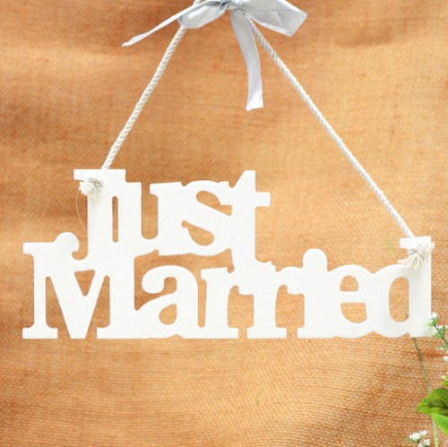 Holz schriftzug just married - holz-schriftzug, "just