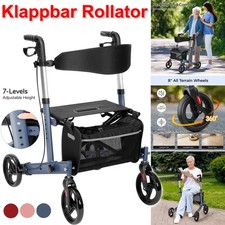 Alu Rollator Klappbar Leichtgewichtsrollator 136kg Laufhilfe Gehhilfe Gehwagen 