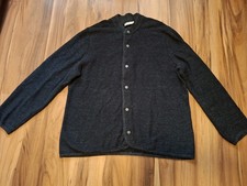 Hessnatur Strickjacke Herren Gr. 54 Dunkelblau meliert Wolle, Baumwolle, Leinen 