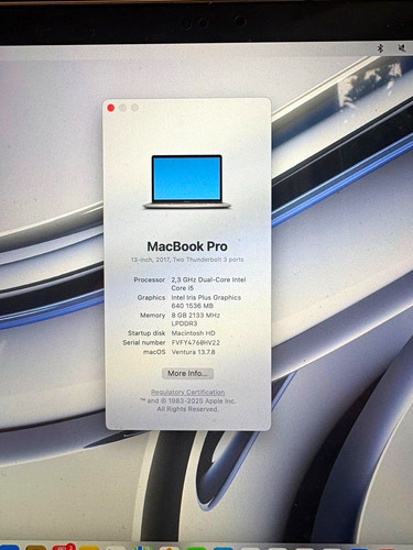 Apple macbook pro 2017 - 13",