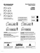 Pioneer s601 501 anleitung - pd-s601/501,