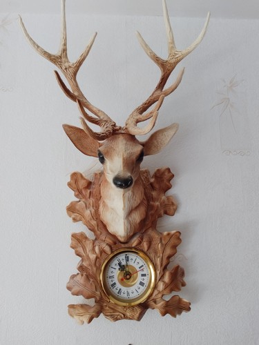 Wanduhr rehe kopf mit - mit, geweih-
