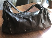 Marc O´Polo Schultertasche Hobo Bag Leder dunkelbraun, geschmeidig