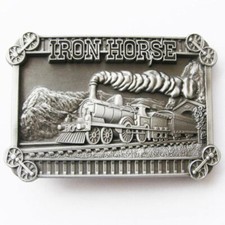Buckle Iron Horse, Dampflok, Eisenbahn, Gürtelschnalle
