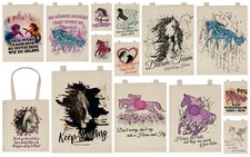 Pferde Motiv Stofftasche - Geschenktasche Pferd - Sprüche Reiter - Reitsport