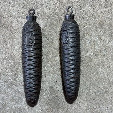 Alte Gewichte Gewicht Uhr / 1 Paar / Zapfen / Uhrengewichte 1 1/2 / 756g - 720g