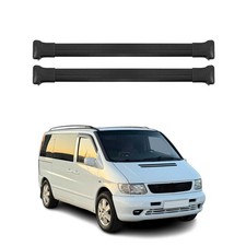 Dachträger Grundtäger für Mercedes Vito W638 1996-2003 75kg Alu Schwarz 2 tlg