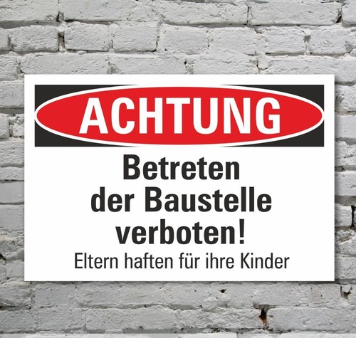 Schild achtung betreten der - betreten,
