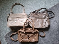 3 Damenhandtaschen, Handtaschen, Braun und 