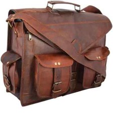Leder Vintage Kuriertasche Stylisch Aktentasche Beutel für Laptop Und Schulter