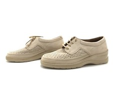 Solidus Damen Halbschuhe Gr. 38,5 Schnürschuhe Freizeitschuhe Komfortschuh Beige