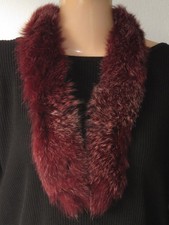 Feiner Rotfuchs °°° PELZKRAGEN °°° burgunderrot,  83 x 8 cm