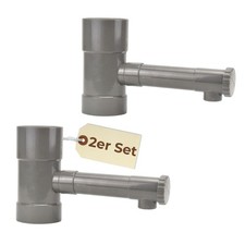 2er Set Regendieb Wasserdieb Fallrohr Abzweig mit Hahn Regenwassersammler 100 mm