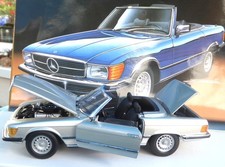 Franklin Mint:  Mercedes Benz 450 SL Roadster - R 107 , silber , M 1:24 , o. OVP