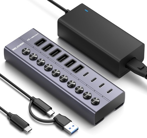 Usb hub mit netzteil port - usb,