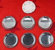 6 versilberte Glasuntersetzer