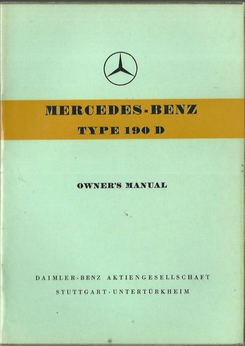 Mercedes type 190 owner s - mercedes, d