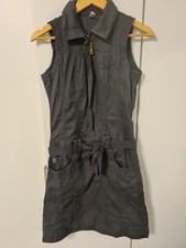 Kleid S.Oliver Q/S Größe 34 dunkelgrau mit Reißverschluss vorne 100% Baumwolle