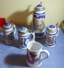 Konvolut 4x Bierkrug mit