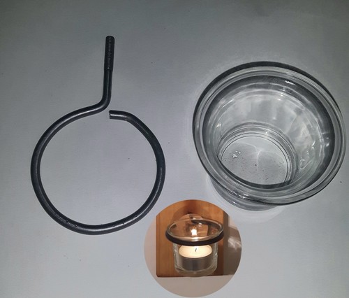 Metallhalter und glas 45x60mm - und,