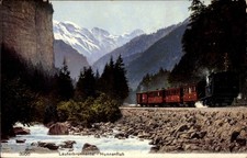 Ak Lauterbrunnen Kanton Bern, Tunnel, Hunnenfluh, Eisenbahn - 11236014