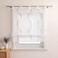 Raffrollo mit Schlaufen Raffgardine Bestickt Fenstergardine Küche Voile Modern
