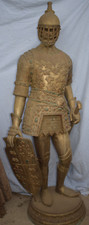 Großer Ritter mit Schwert und Schild in Rüstung, Bronze, 184cm