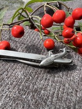 krawattennadel klammer Silber Vintage Flugzeug 70 Jahre 