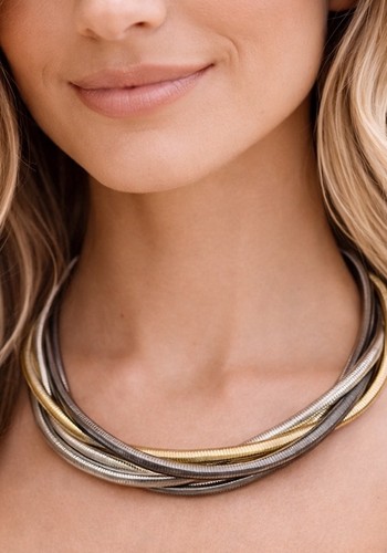 Damen collier dreifarbig - damen,