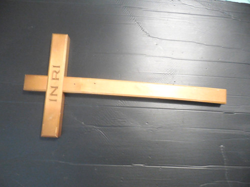 Vintage wandkreuz naturfarbe - wandkreuz,