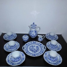 Hutschenreuther Kaffeeservice Porzellan Service Zwiebelmuster 6 Pers. 24 Teile