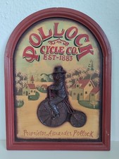 Schild Pollock Cycle Co.  Holzschild Deko 3D-Schild Vintage