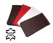 Brillenetui Einstecketui ECHT LEDER Schafnappa Federklick Federschnappverschluss