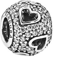 Pandora Damen-Charm Moments Herz 925 Silber Zirkonia weiß - 791426CZ