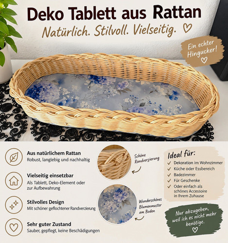 Geflochtenes rattan tablett - geflochtenes,